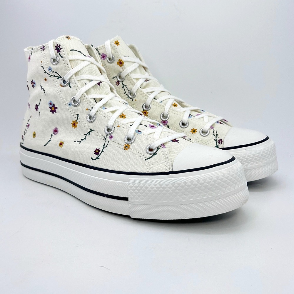 Converse Chuck Taylor All Star Lift Hi W11 Embroidered Blooms Platform A15536C